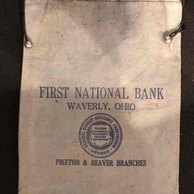 First National Bank of Waverly, Ohio Money Bag