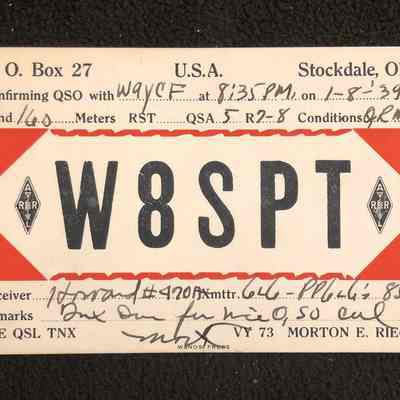 Ham Radio Postcard from Stockdale, Ohio.