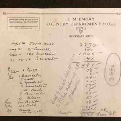 C. M. Emory Country Department Store Stationary