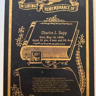 Charles J. Rapp Memorial Card