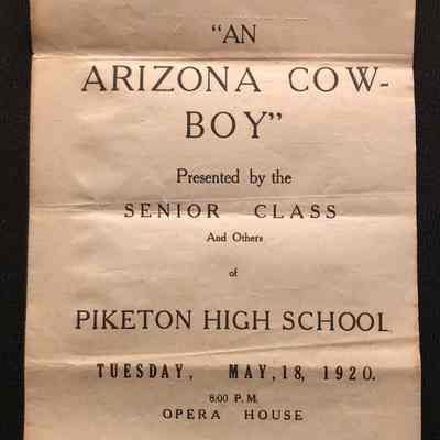 Piketon High School Senior Class Play Program - 1920