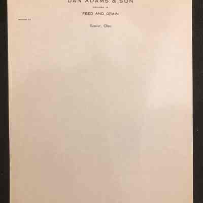 Dan Adams & Son Store Stationary from Beaver, Ohio