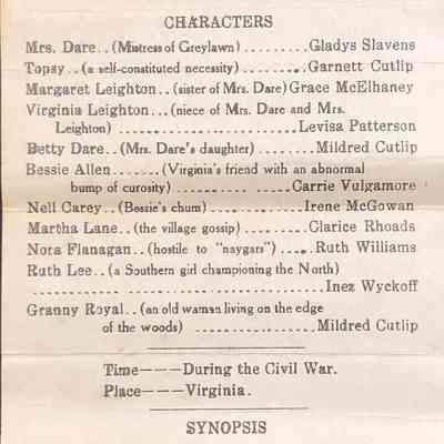 Piketon High School Senior Class Play Program - 1922