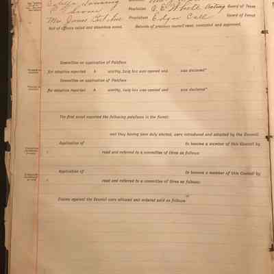 Minutes Book of Beaver Council No. 122 Pocahontas Council Improved Order of Red Men