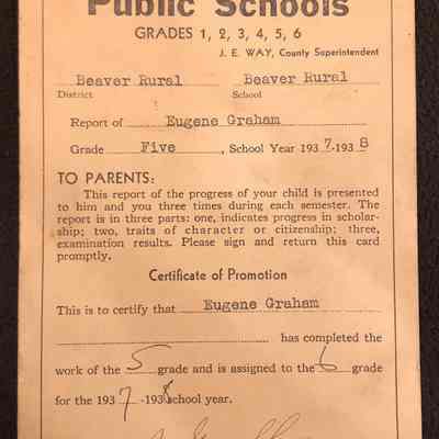 Pike County Public Schools Grade Card for Eugene Graham