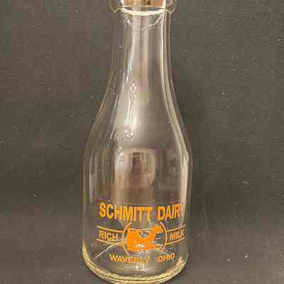 Schmitt Dairy Glass Milk Bottle