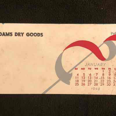 Adams Dry Goods Ink Blotter - 1948