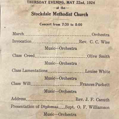 Stockdale High School Commencement Program - 1924