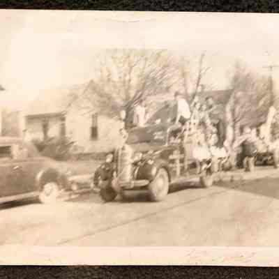 Junior Class Float from Beaver High School during local Halloween Parade in Beaver, Ohio circa 1943.