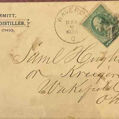 Jamess Emmitt Mill and Distillery Envelope - 1888