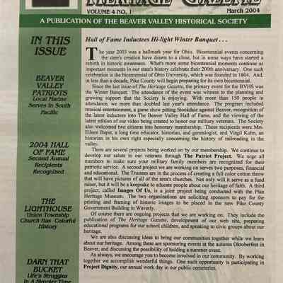 The Beaver Valley Heritage Gazette - December 2003