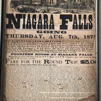 Railroad Handbill Advertising Niagara Falls Trip