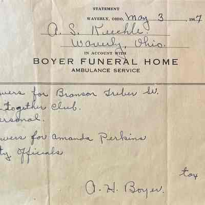Boyer Funeral Home Receipt