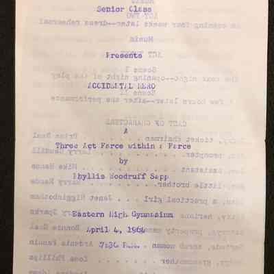 Eastern High School Senior Class Play “Accidental Hero” - 1964