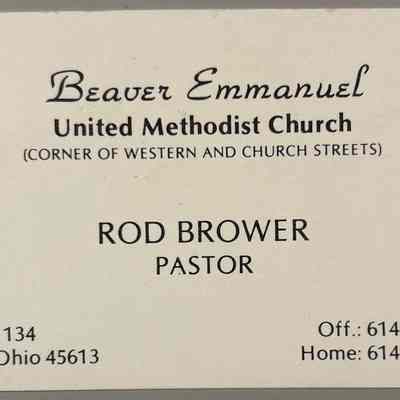 Beaver Emmanuel United Methodist Church Business Card