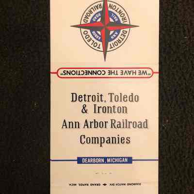 Matchbook Cover from the Detroit, Toledo & Ironton, Ann Arbor Railroad Companies