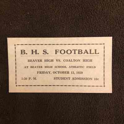 Beaver High School Football Game Ticket