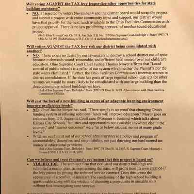 Two Handouts Against the School Tax Levy