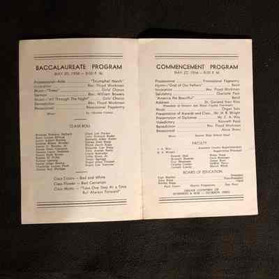 1956 Commencement Program Inside