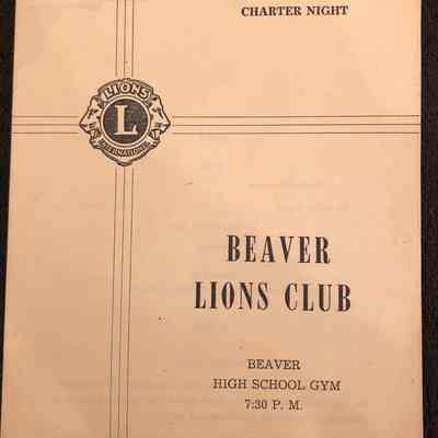 Beaver Lions Club Charter Night Program