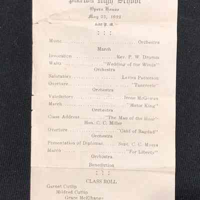 Piketon High School Commencement Program - 1922
