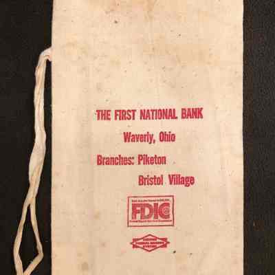 First National Bank of Waverly, Ohio Money Bag