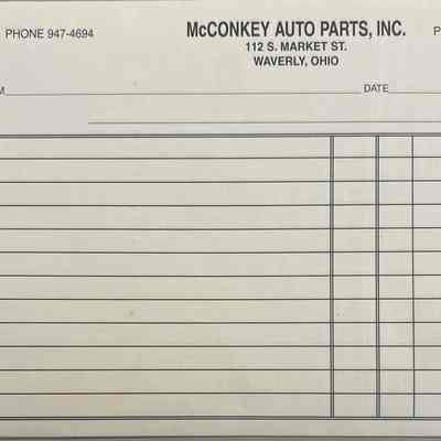 McConkey Auto Parts Invoice