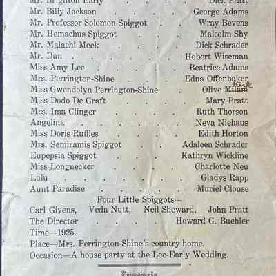 Beaver High School Class Play Flyer - 1925