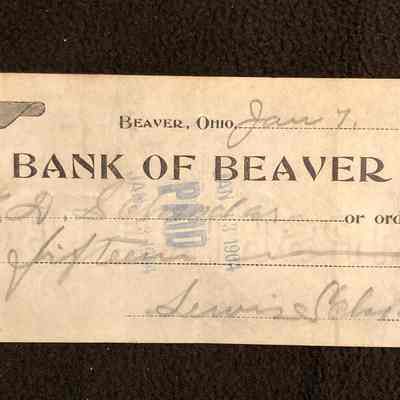 Bank of Beaver Check - 1904