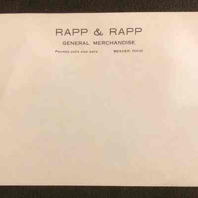 Rapp & Rapp General Merchandise Stationary