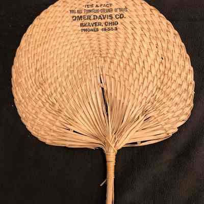 Omer Davis Company Wicker Fan