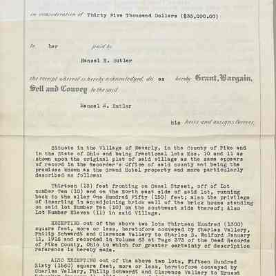 Deed of Sale for Waverly, Ohio property.