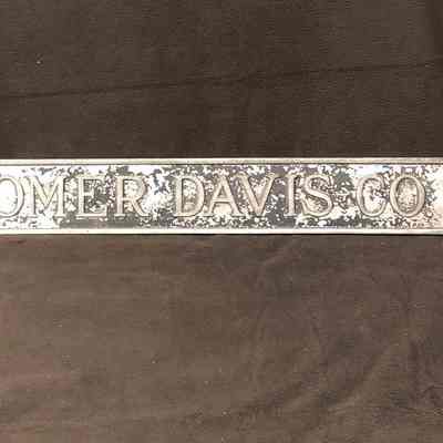 Omer Davis Co. Funeral Hearse Placard