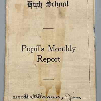 Beaver Village High School Report Card - 1930