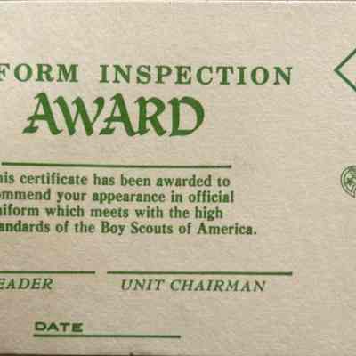 Boy Scout Uniform Inspection Card