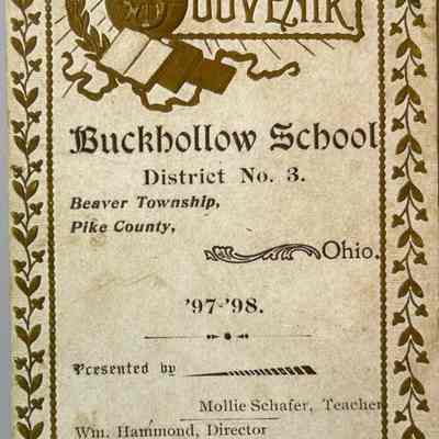 Buckhollow School Commemorative Card - 1898