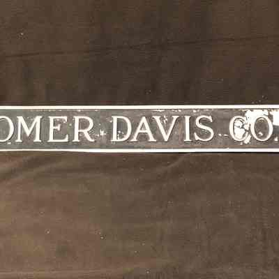 Omer Davis Co. Funeral Hearse Placard