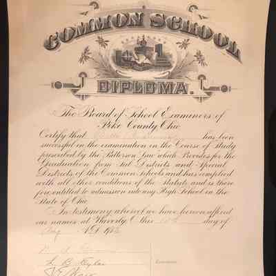 1912 Common School Diploma of Pike County