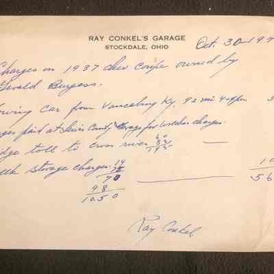 Ray Conkel Garage Stationary Receipt