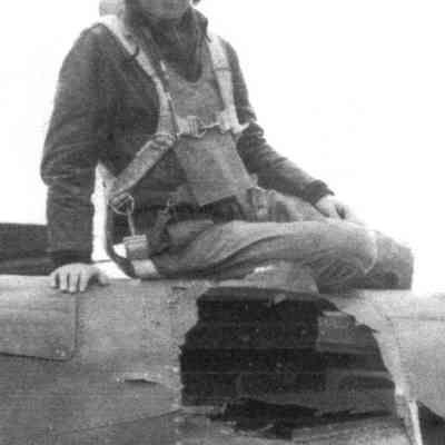 Howard Keppler craft damage after mission.: Damage received to the aircraft that Howard Keppler was assigned to.