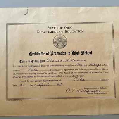 Pike County Schools Diploma- 1926
