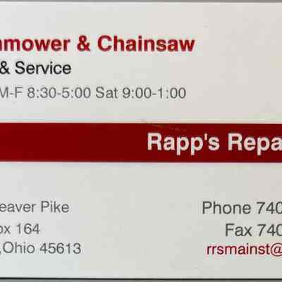 Rapp’s Repair Shop Business Card