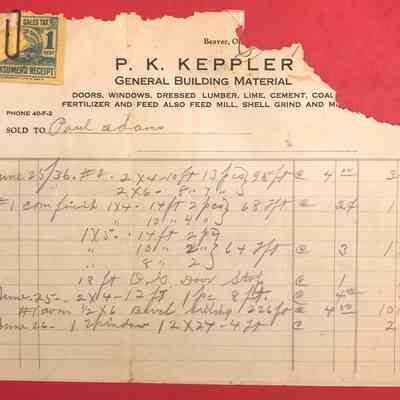 P. K. Keppler General Building Material Business - 1936