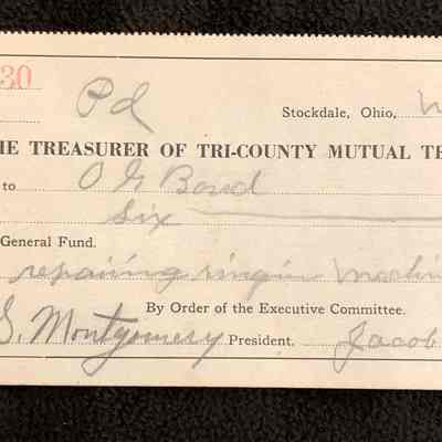 Tri- County Telephone Company Receipt.