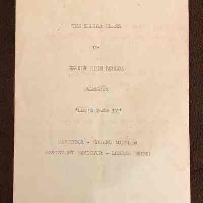 Beaver High School Class Play Program