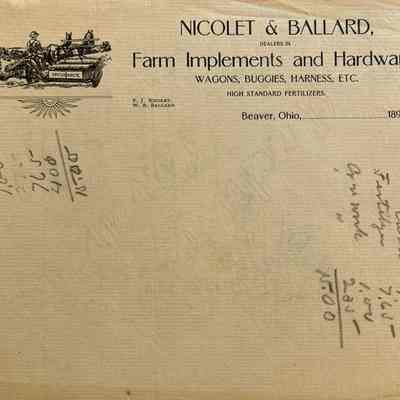 Nicolet & Ballard Hardware Stationary