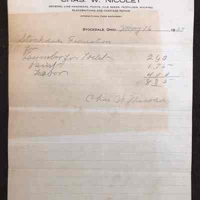 Charles W. Nicolet Hardware stationary.