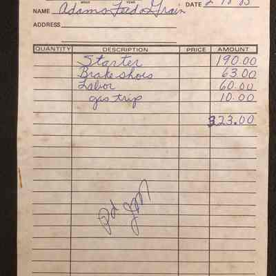 AJ’s Marathon Receipt - Beaver, Ohio