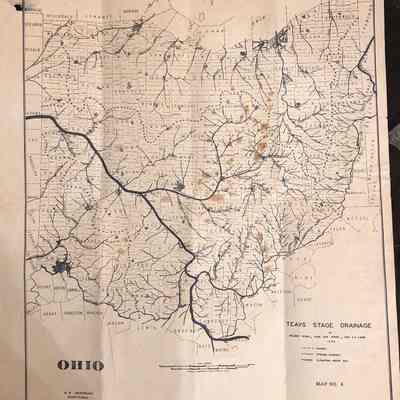 Teays River Drainage Map - 1943
