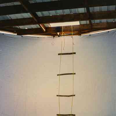 Rope ladder hanging down